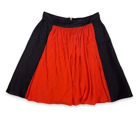 AJ Armani Jeans Linen Colorblock Panel A-Line Skirt - Picture 4 of 9